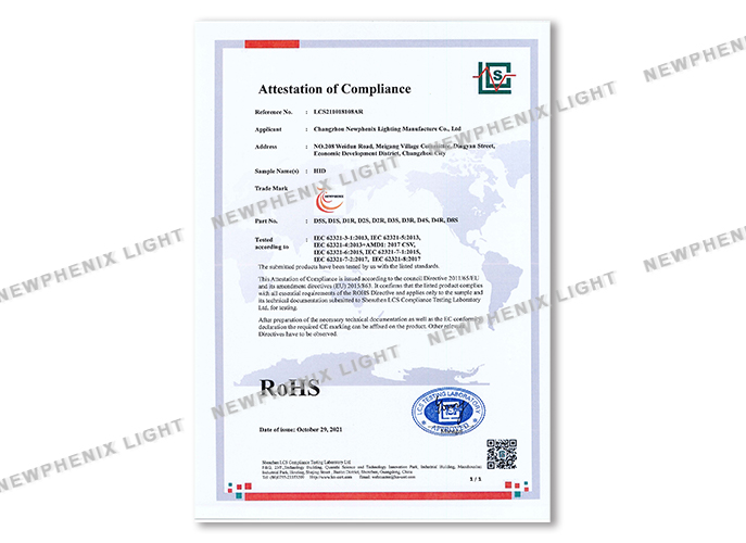 ROHS of HID