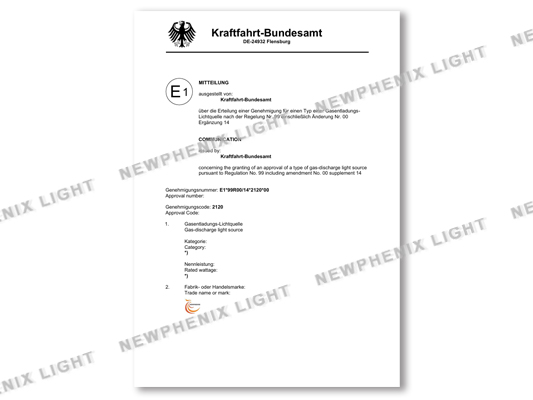 E1 (Germany) R99 - HID Bulbs